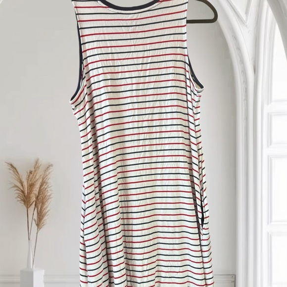 Time and Tru Striped Sleeveless Dress - Black, White, Red - Picture 3 of 5